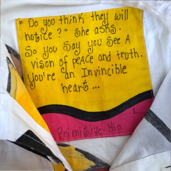 Carrie Disrud Primitive Hip Vintage Hand Painted Pop Art Shirt 80s 90s Abstract - Picture 3 of 4